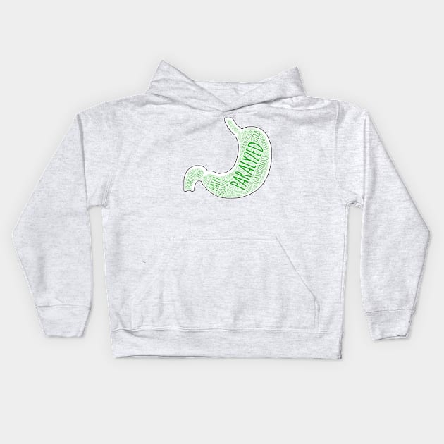 Gastroparesis Awareness Symptoms Word Art Kids Hoodie by ActivistApparel_